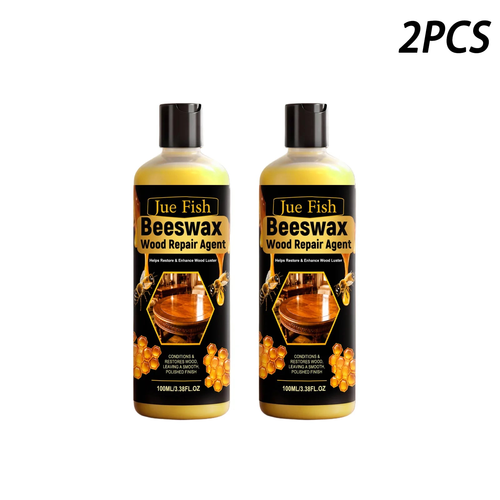 Beeswax Wood Repair Agent Removing Scratches Polishing Restoring Luster Wooden Furniture Maintenance Multi-purpose Wood Care Oil Qme 2 x 100ml Boxed