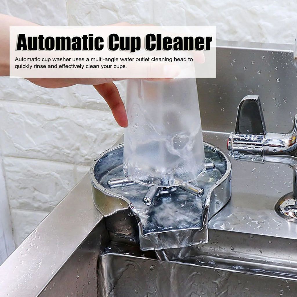 Automatic Cup Washer Machine Stainless Steel Bar Glass Rinser for Hotel Bar Coffee Shop Cup Cleaner Faucet Automatic Cup Cleaner Qme