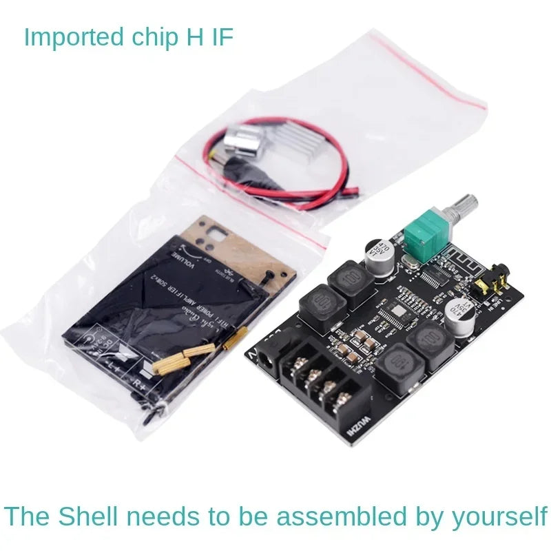 2x50W TPA3116 AUX+ Bluetooth 5.0 HIFI High Power Digital Amplifier Stereo Board AMP Amplificador Home Theater-with Shell Qme