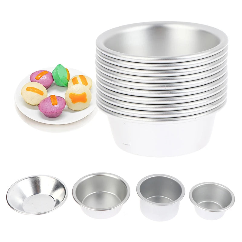 Puto Cake Mold Aluminum Alloy Egg Tart Cup Cupcake Mini Round Baking Qme