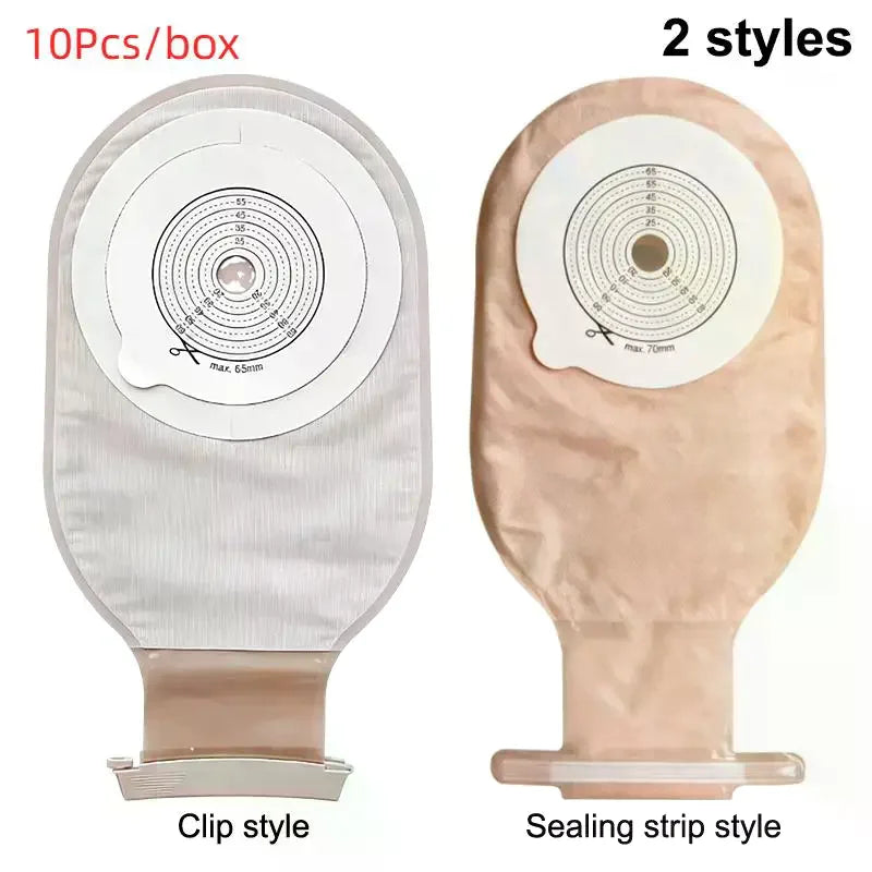 One-piece 20- Cut-to-fit Ostomy Bags Drain Valve Closure Qme