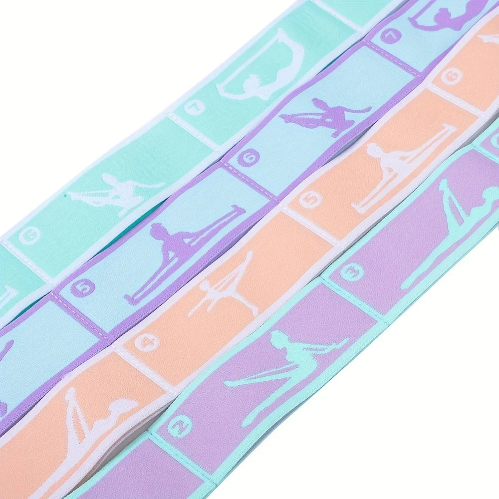 Yoga Stretch Strap, Sports Exercise Resistance Bands For Dance, Gymnastics, Workout, Pilates Stretch Belt For Physical Therapy Qme