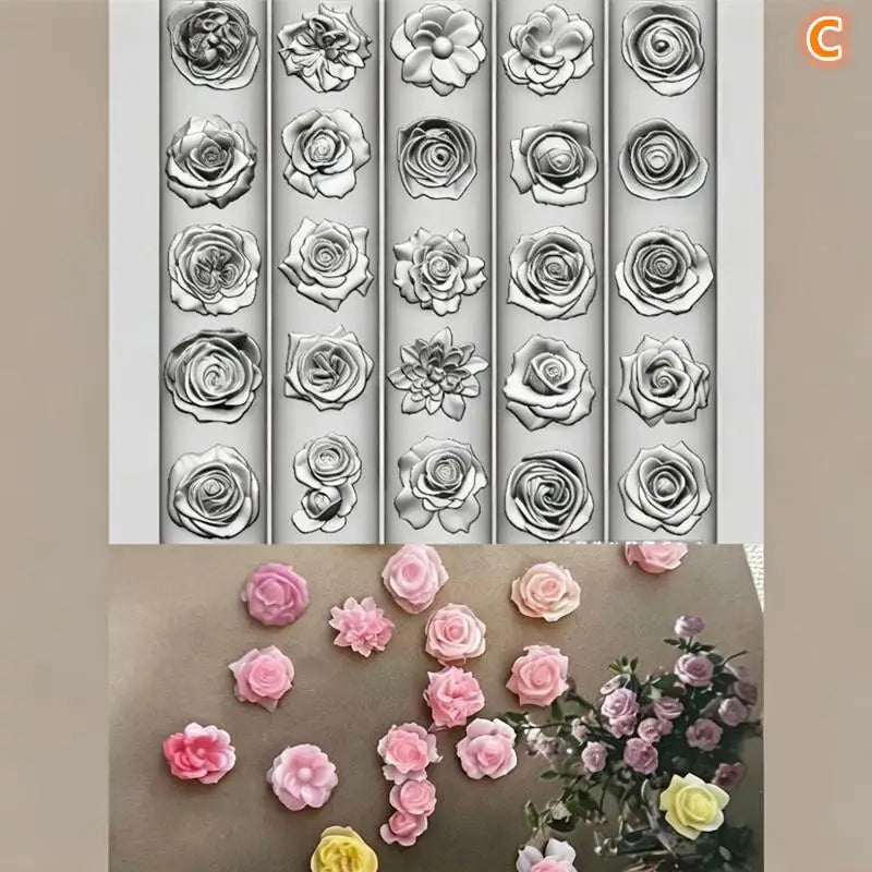 Floral Butterfly Print Crystal Nail Art Mold Unique Artistic DIY Home Qme C