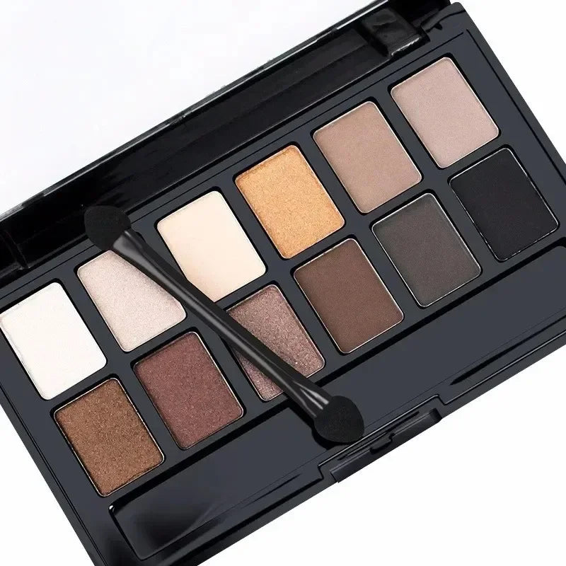 Professional 12 Colors Eyeshadow Palette Natural Shimmer Matte Nudes Cosmetic Eye Makeup Plate for Makeup Artists Qme
