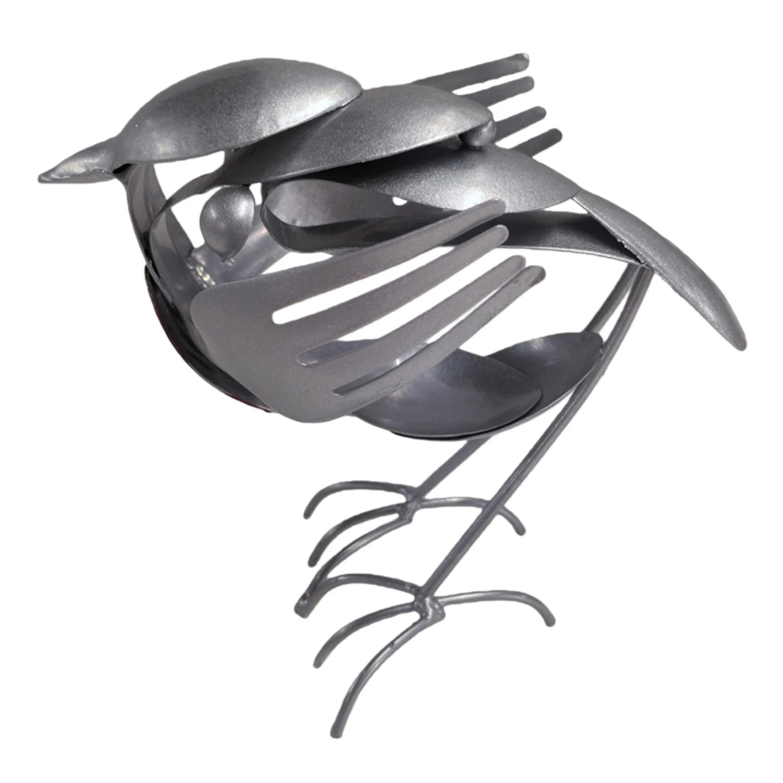Metal Bird Sculpture for Patio Lawn Decoration Robin Bird Statue Rustic Red Chest Robin Figurine Unique Gift for Bird Lovers Qme