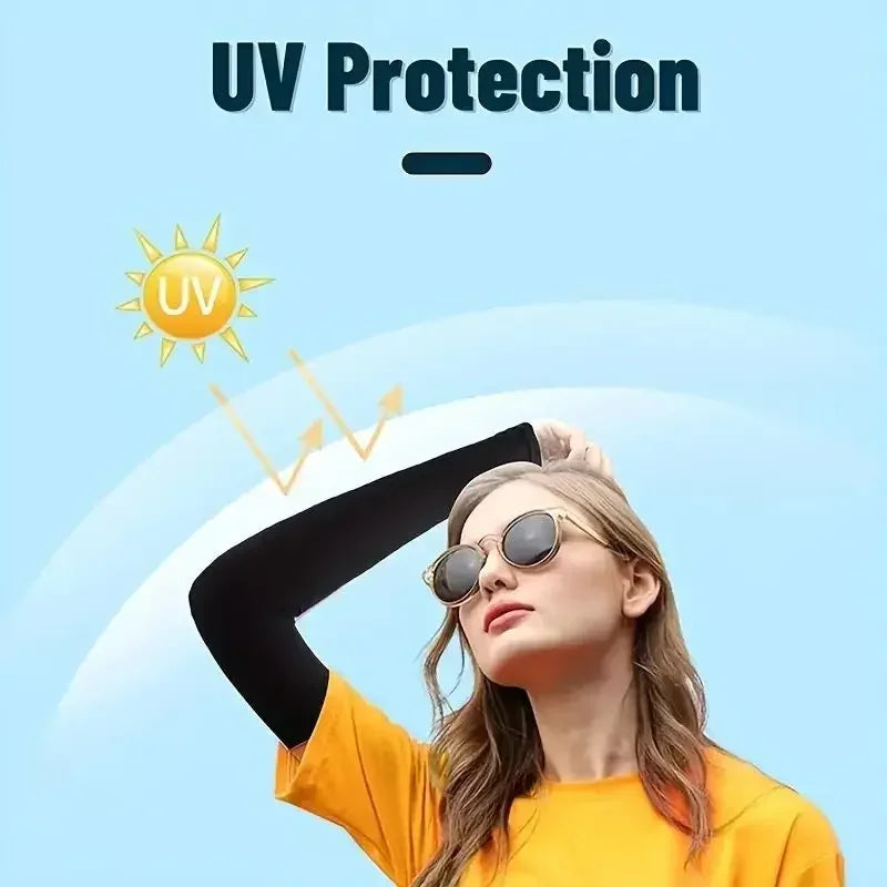 1 Pair Cooling Arm Covers for Men and Women Summer Sun Protection Sunshade Ice Silk Sleeves for Cycling Outdoor Sports Golf Qme