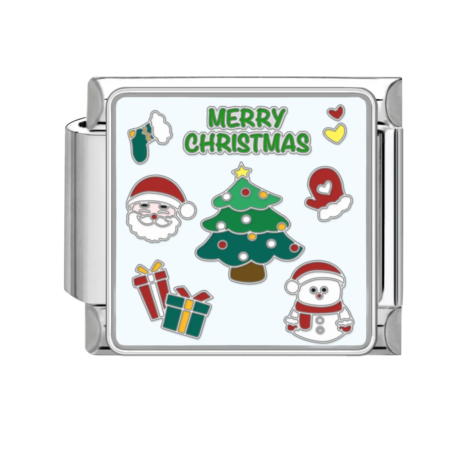 Fashion 2025 Colorful Christmas Socks Snowman Deer Italian Charms Fit 9mm Stainless Steel Women Fashion Bracelet DIYJewelry Gift Qme Style 1
