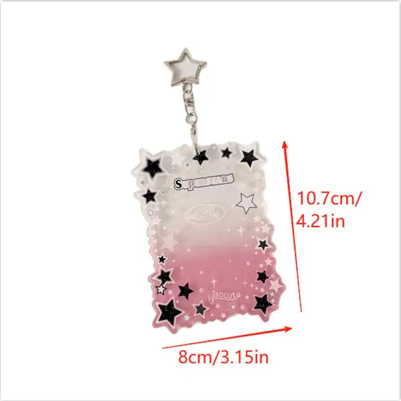 Cute Star Gradient Photocard Holder PVC Girl Card Idol Photo Display Qme