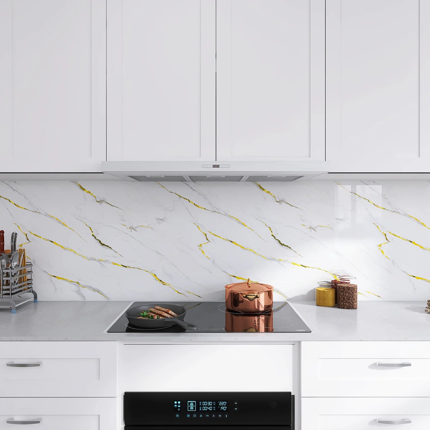Self-Adhesive Oil-Proof Waterproof Heat-Resistant High-Temperature Resistant Oil Fume Sticker Suitable For Kitchen Countertop. Qme