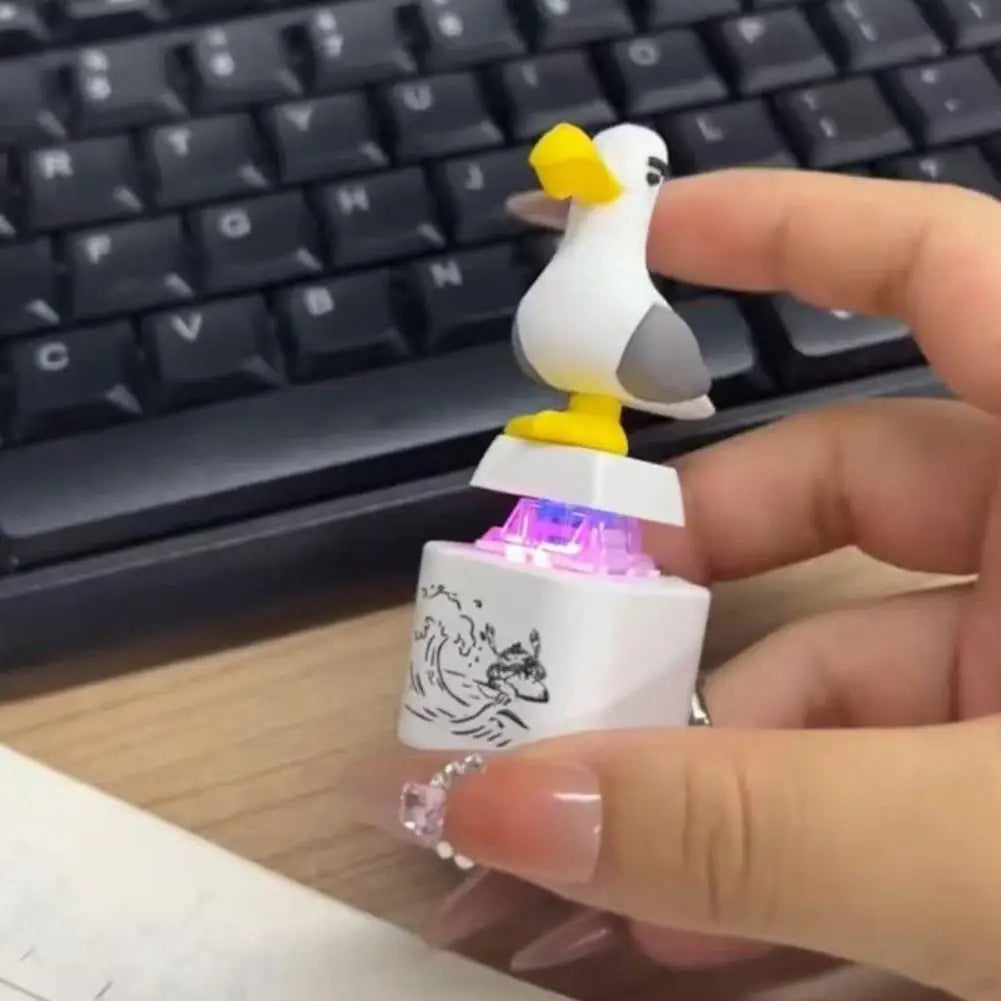 Seagull Button Keychain Rechargeable Fidget Toys Funny Keyboard Qme