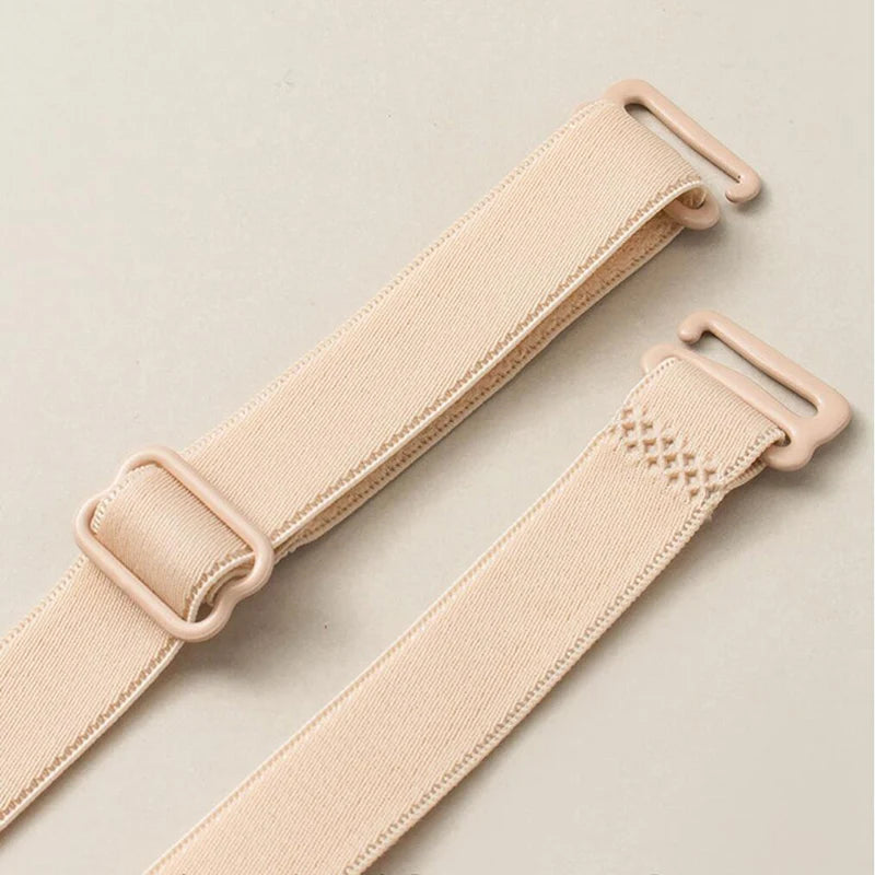 Women Slip Resistant Bra Straps Double Shoulder Elastic Brassiere Qme