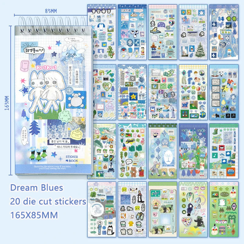 20 Sheets INS Hand Account Stickers Scrapbooking Kawaii Stationery Qme A1