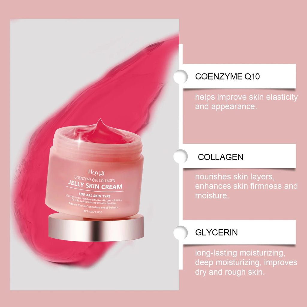 Collagen Jelly Cream Deeply Moisturizing Smooth Skin Tightening Fade Fine Lines Soothing Brightening Hydrating Facial Gel Cream Qme