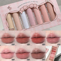 Dark Brown Matte Velvet Lip Mud Gloss Gege Bear Lipstick Non-stick Qme GX1382-6