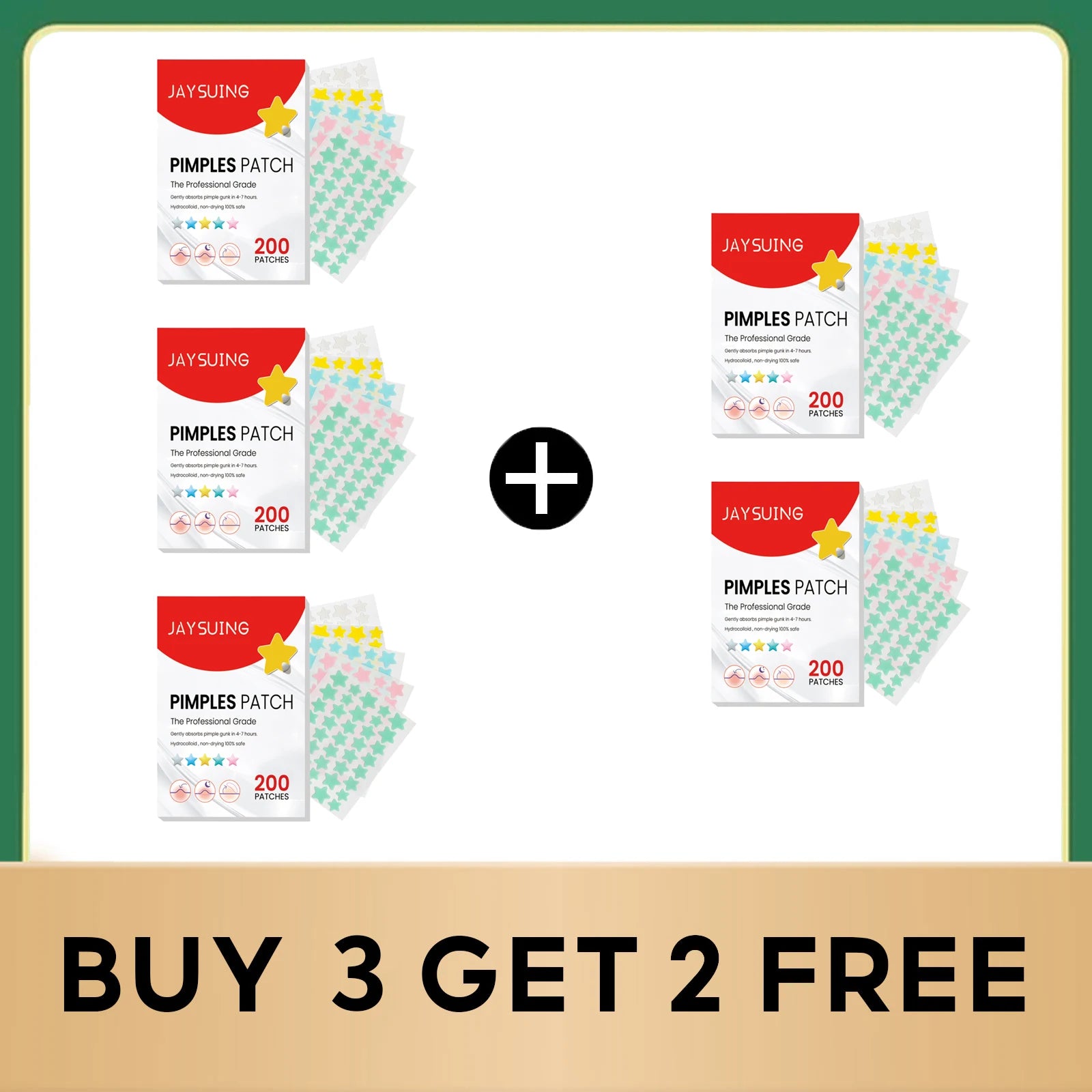 Color Star Pimple Patches Invisible Hydrocolloid for Face Acne Dots Absorbing Exudates Waterproof Concealer Acne Patches 200PCS Qme Buy 3 get 2 free