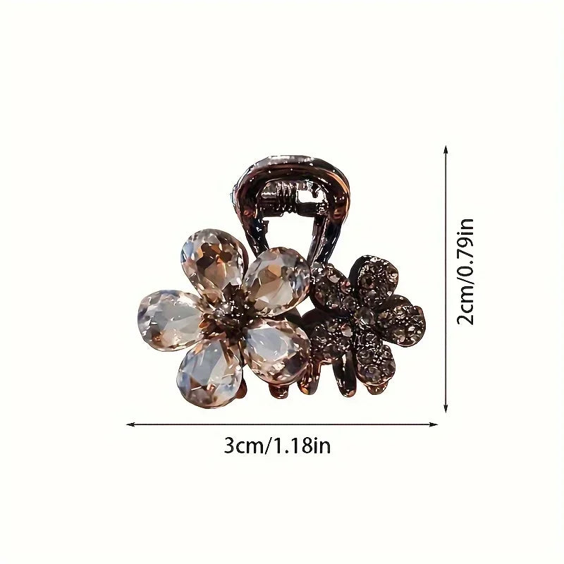2pcs Fancy Decoration Sparkling Crystal Rhinestone Flower Hair Clip Decoration Hair Clip Suitable for Parties, Dances, Dinners Qme