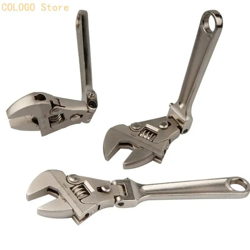 Adjustable Ratchet Wrench 180 Rotating Head Repair Conditioning B D0LD Qme