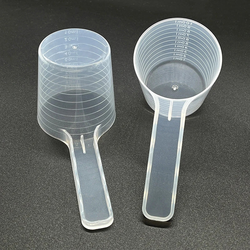Transparent Pet Measuring Spoon Dogs Cats Scale Plastic Feeding Qme