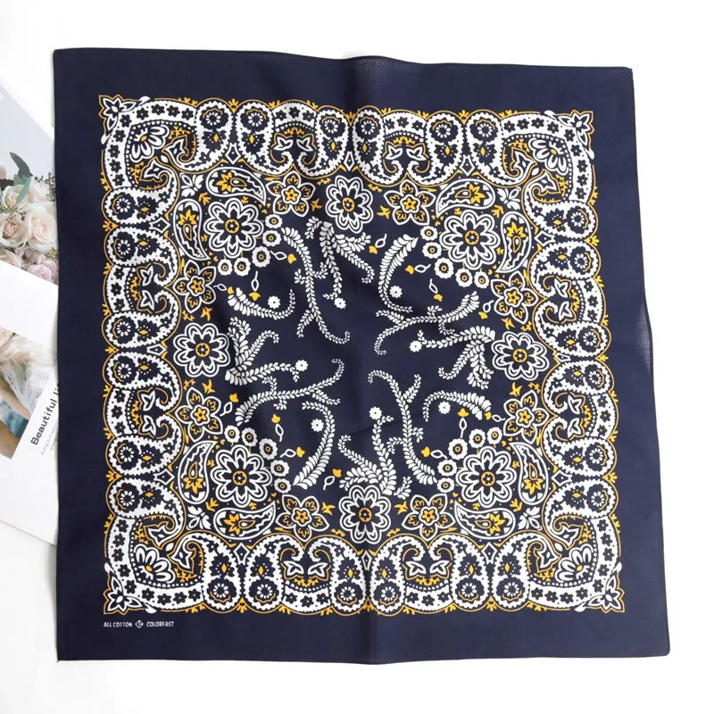 Unisex Hip Hop Women Men Bandana Scarf Punk Square Bandanas Headwear Qme A3 55-55cm