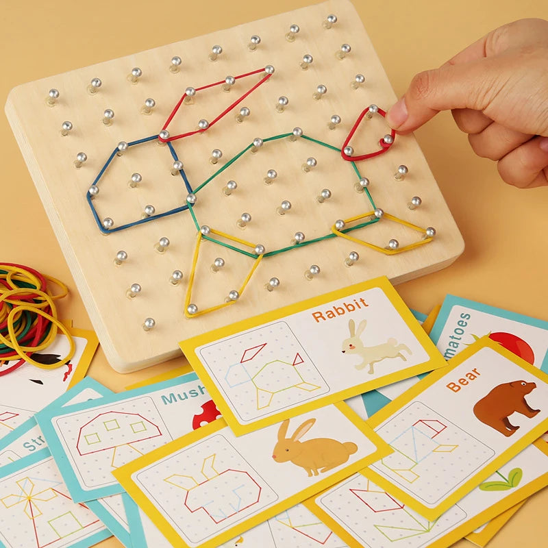 Wooden Geoboard Montessori Toys Geo Board Manipulative Geoboards 4 5 Qme