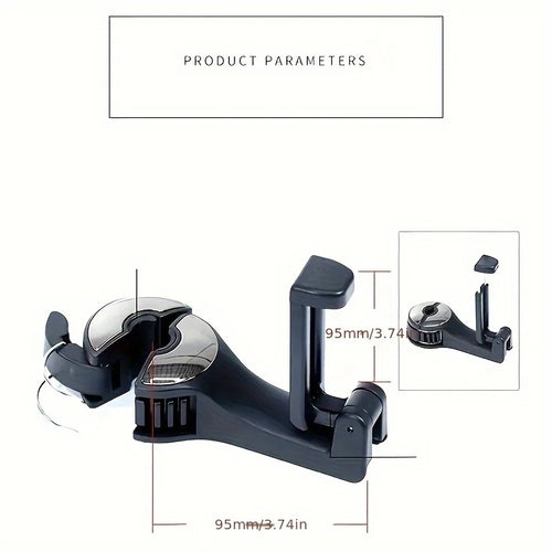 2 In 1 Car Headrest Hidden Hook With Phone Holder Car Seat Back Hanger Portable Storage Hook Phone Holder Auto Fastener Clip Qme