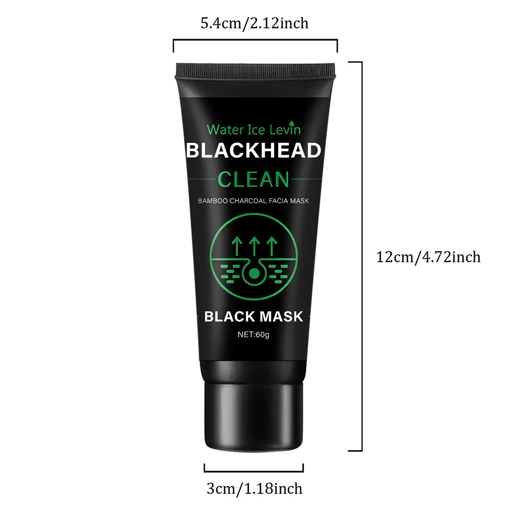 60g Bamboo Charcoal Fiber Mask Blackhead Removal Deep Mask Deep Cleansing Cleansing Exfoliating Mask Treatment Black Mask Qme