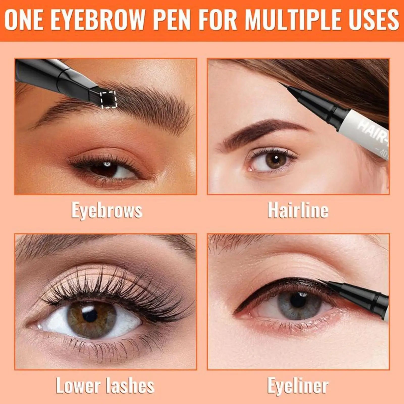 4 Colors Eyebrow Pen Tattoo Pencil Light Brown Gray Black Dark Qme