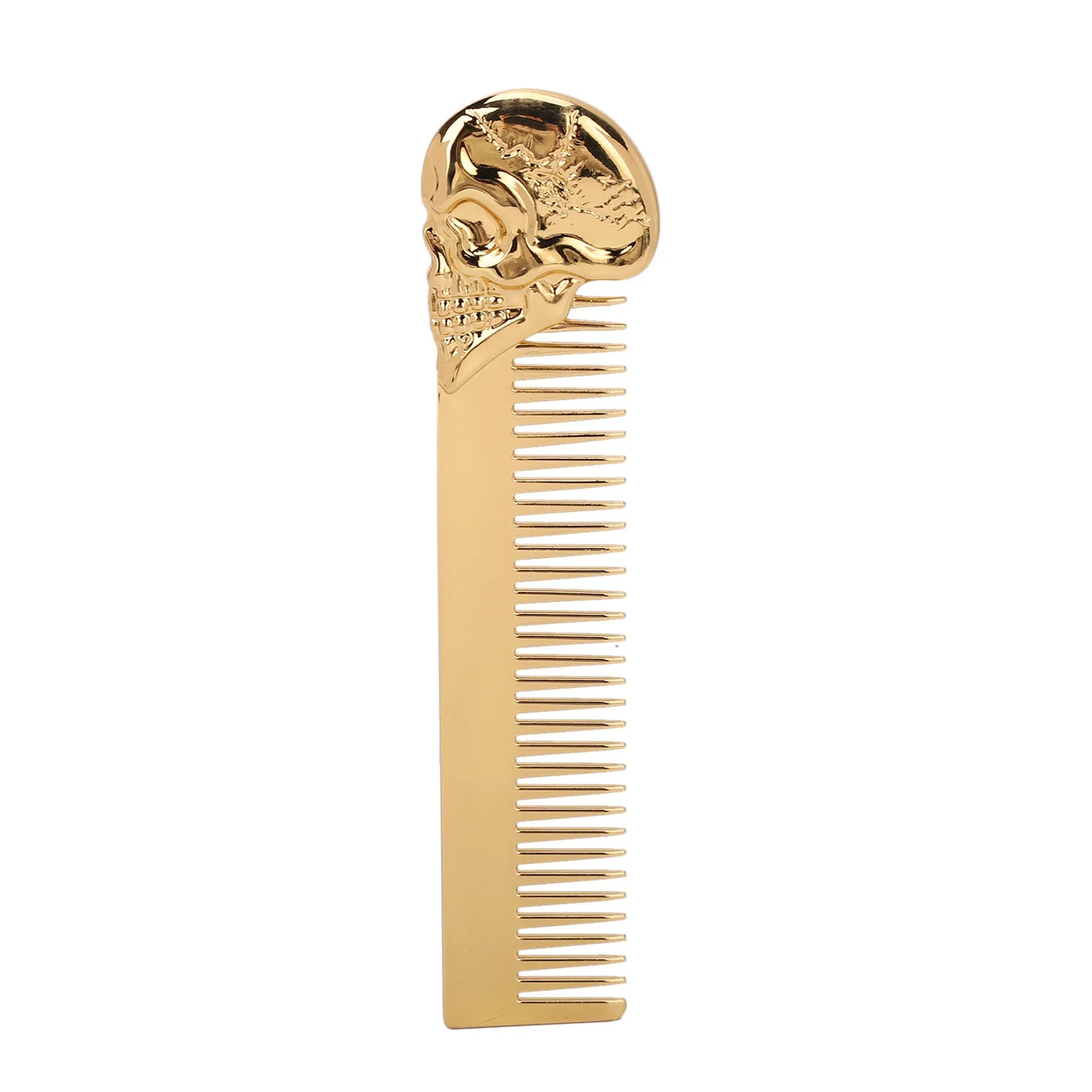 Hair Combs Beard Comb Beard Comb Zinc Alloy Skull Pattern Hair Styling Mustache Shaping Oil Hair Comb Comb Qme Gold
