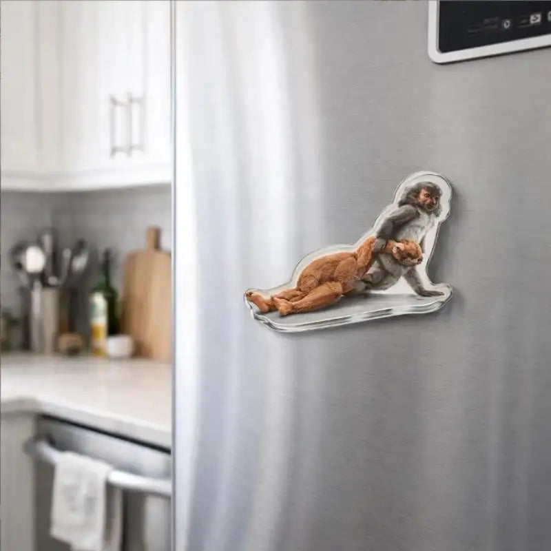 Creative Monkey Refrigerator Magnet, Magnetic Memo Message Holder, Unique Animal Home Decor Peg Qme
