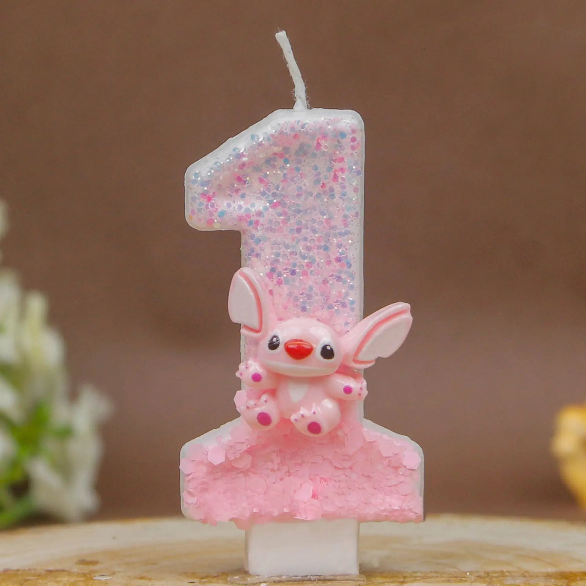 Stitch Digital Candles 0-9 Cute and Creative Pink Birthday Candles for Cartoon Cakes Sets the Mood Qme 1