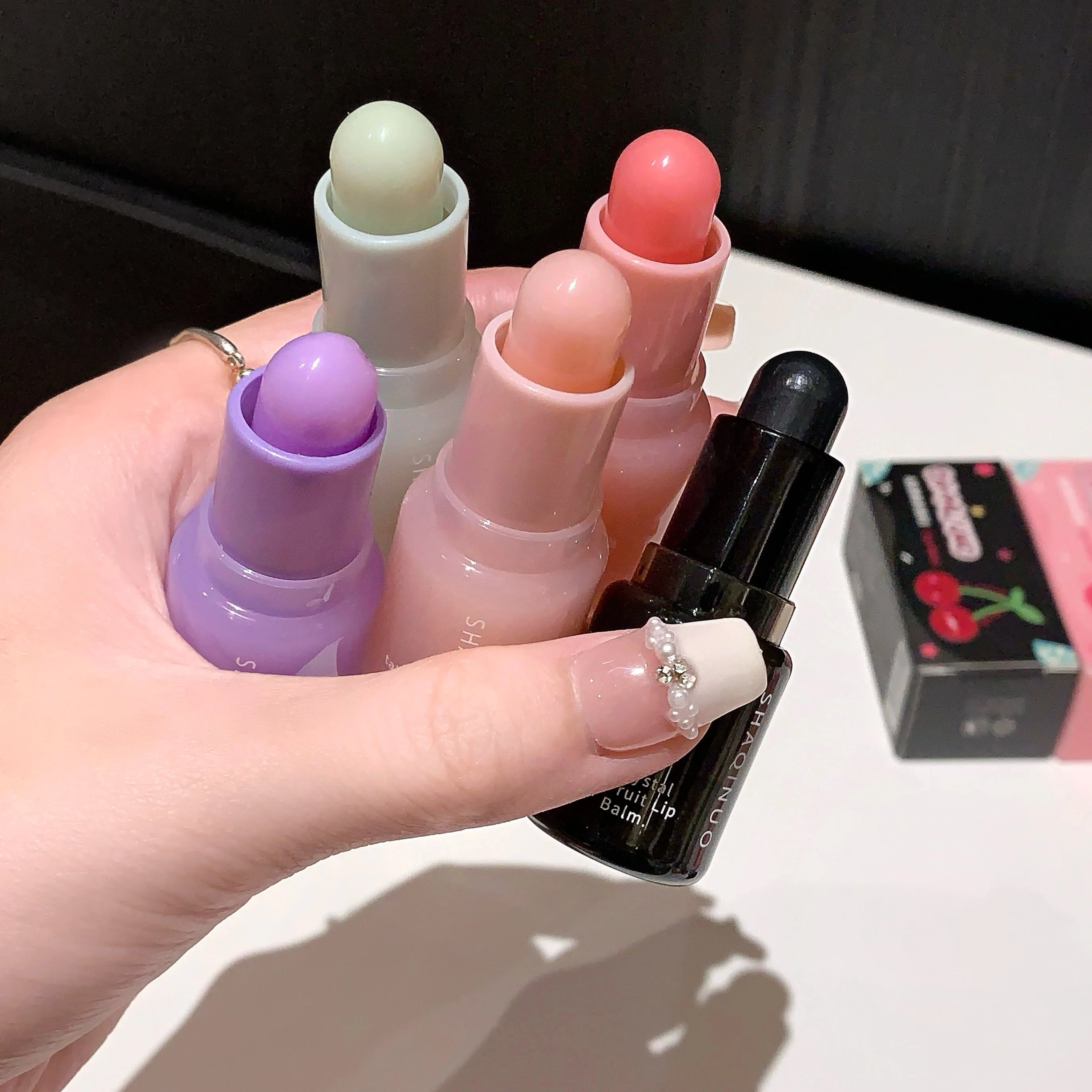 Hydrating Fruit Lip Balm Pendant Tinted Moisturizing Care Fall Winter Qme