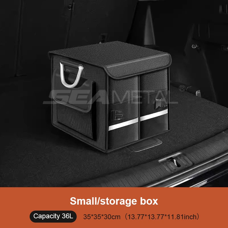 SEAMETAL Foldable Trunk Storage Box Waterproof Oxford Cloth 110L Large-Capacity Car Organizer for Camping/Fishing Easy to Carry Qme 36L