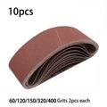 10pcs 75x533mm Sanding Belts Abrasive Bands for 3x21'' Sanders Belt Sander Abrasive Tools Woodworking Metal Polishing Qme 10pcs 60 120 150 320 400