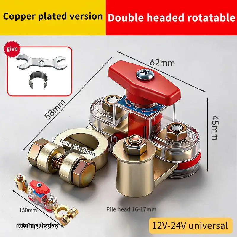 12V-24V Car Battery Disconnect Switch Bidirectional Joint Can Rotate Qme 4