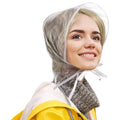 Rain Hat Reusable Transparent Headwear with Brim Waterproof Transparent Rain Hat for Women Lady Girlfriend Mother Travel Qme White