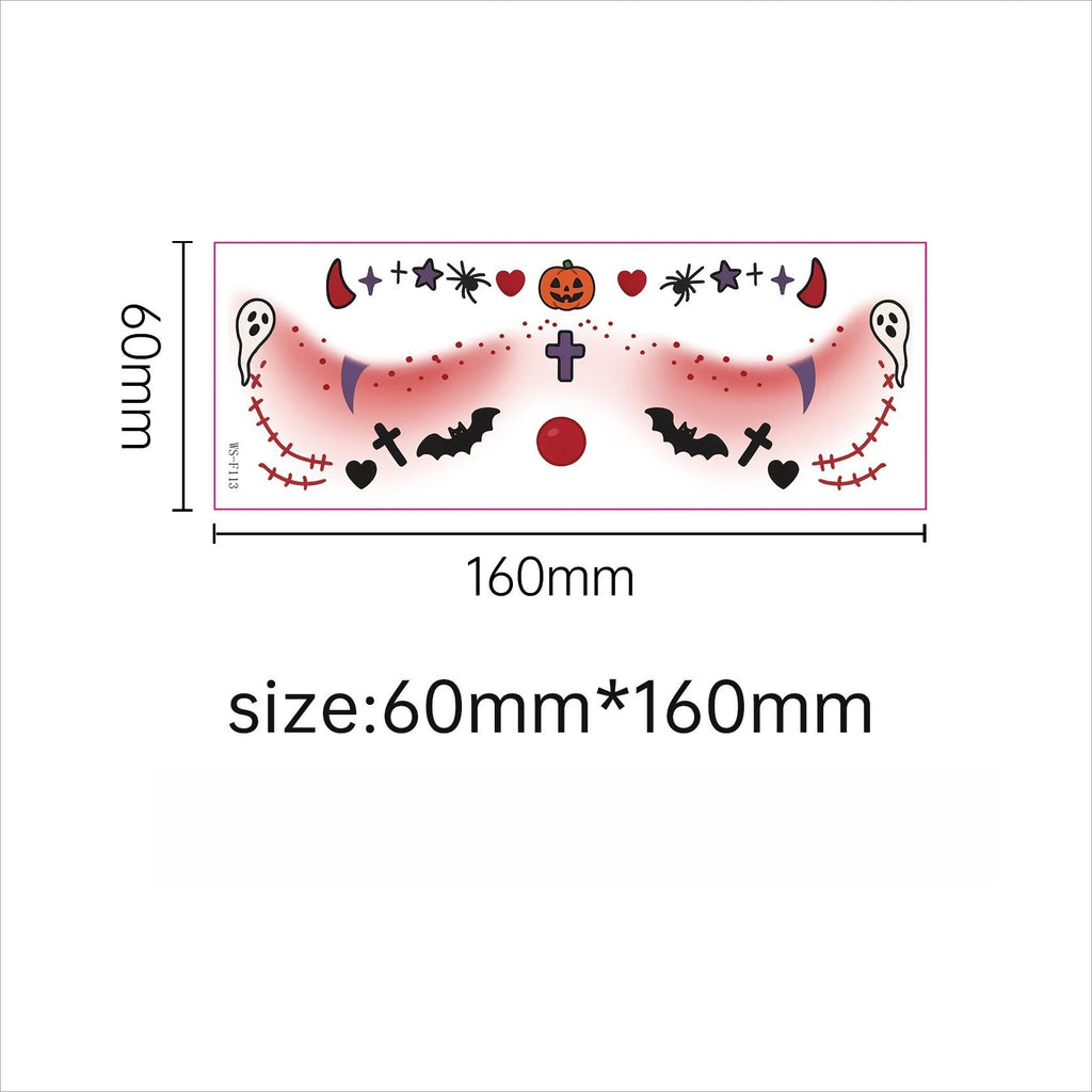 A European New 6/9Pcs Halloween Face Tattoo Stickers, Waterproof Realistic Freckle Spider Decals for Ghost Witch Cosplay Qme