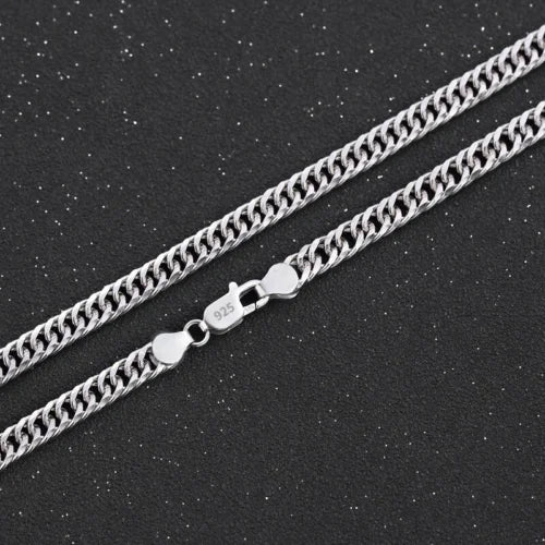 Noble Width 6MM Solid Chain 925 Sterling Silver Necklaces for Women Men Charm Fashion Jewelry Wedding Party 50/55/60cm Qme