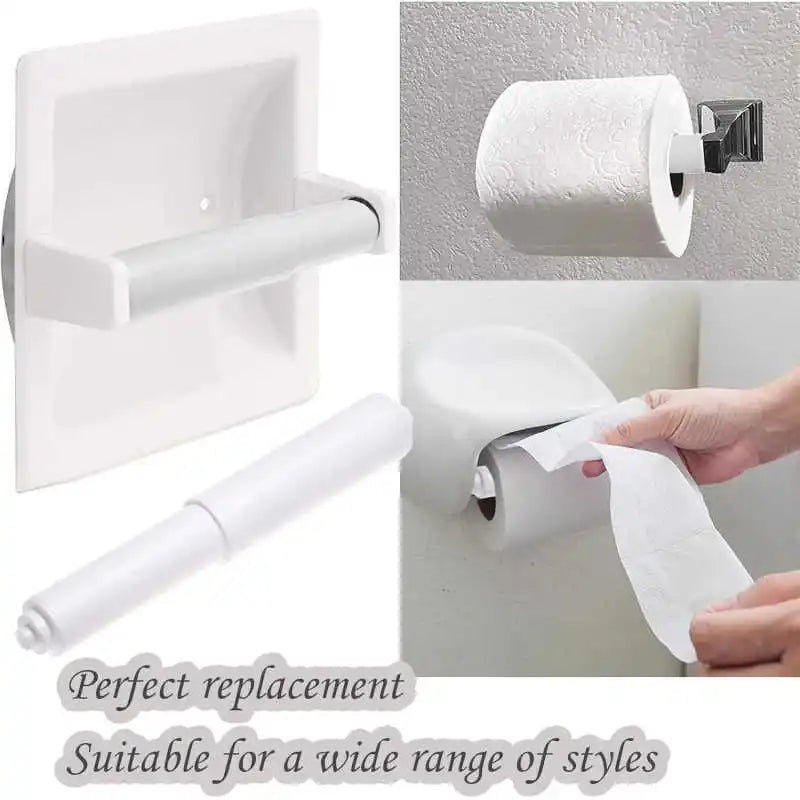 Spring-loaded continuous roll toilet paper holder - Automatic paper roll replacement system, easy to install without tools Qme