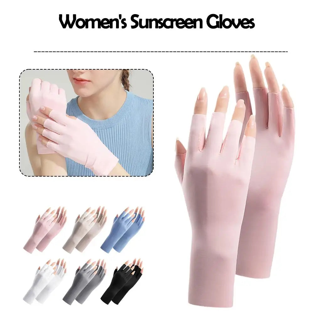 1 Pairs Sunscreen Gloves For Women Nail Art Gel UV LED Lamp Tool Nail Art Glove UV Protection Gloves Protecter Gloves Qme