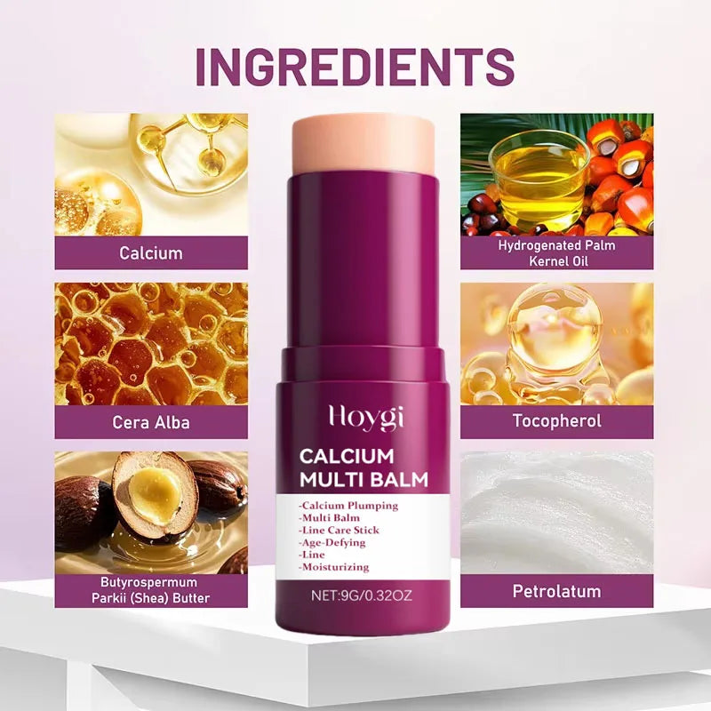 Korean Calcium Volume Multi Balm Stick - Hydrating & Firming Stick Anti-Wrinkle Care Collagen Infused Pre-Makeup Moisturizer Qme