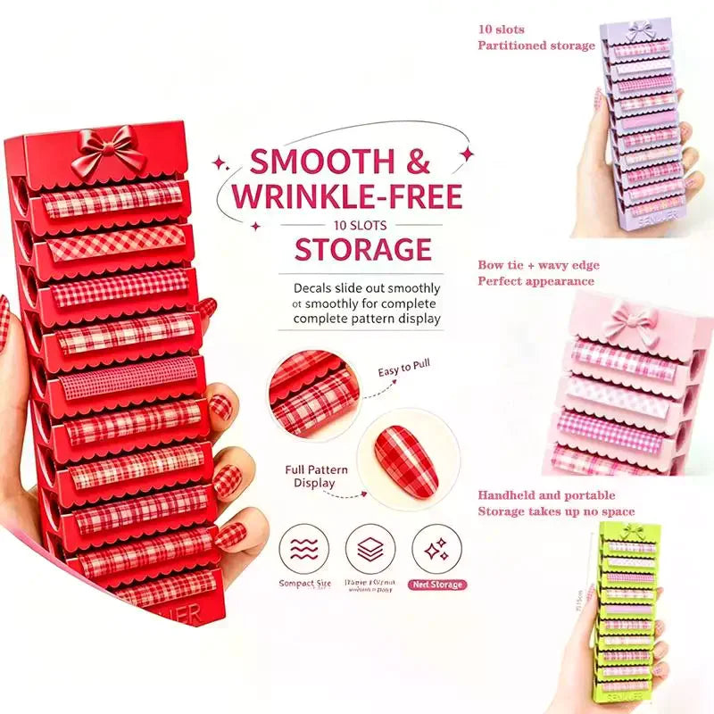 10-Compartment 3D Printing Nail Transfer Paper Storage Box Portable Qme