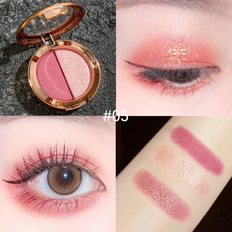 Two Eye Shadow Palette Waterproof Sweat Proof Energetic Glitter Qme 05