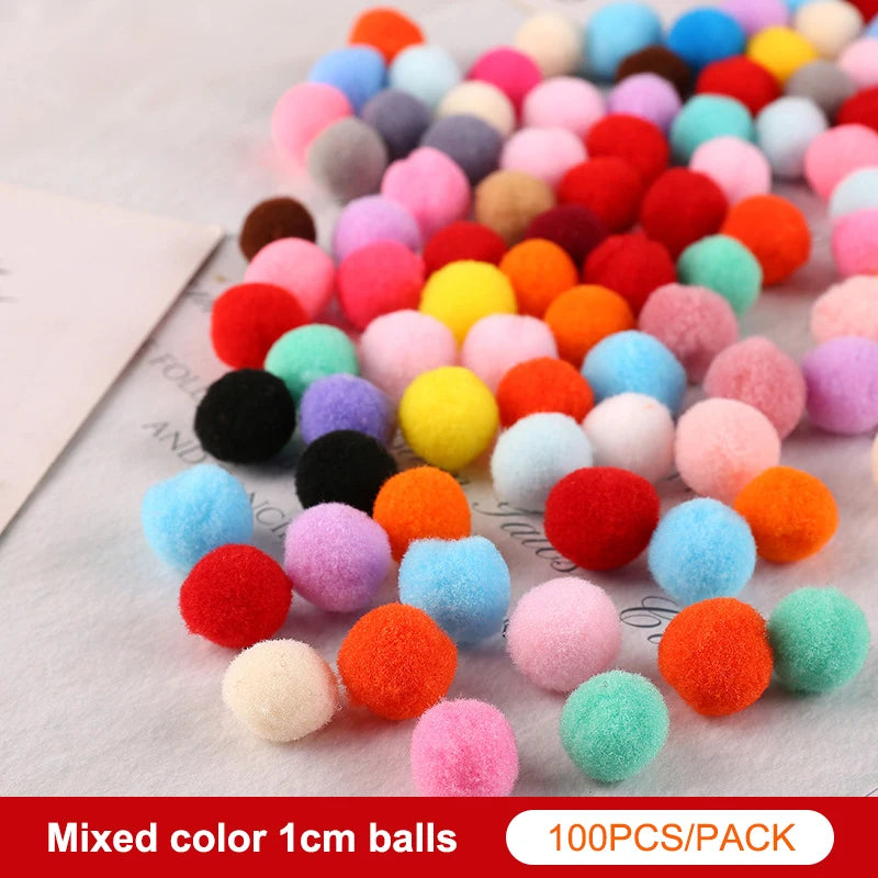 Lot Macaron Pompom Fluffy Ball Coloful Plush Handmade Craft Hairband Qme A1