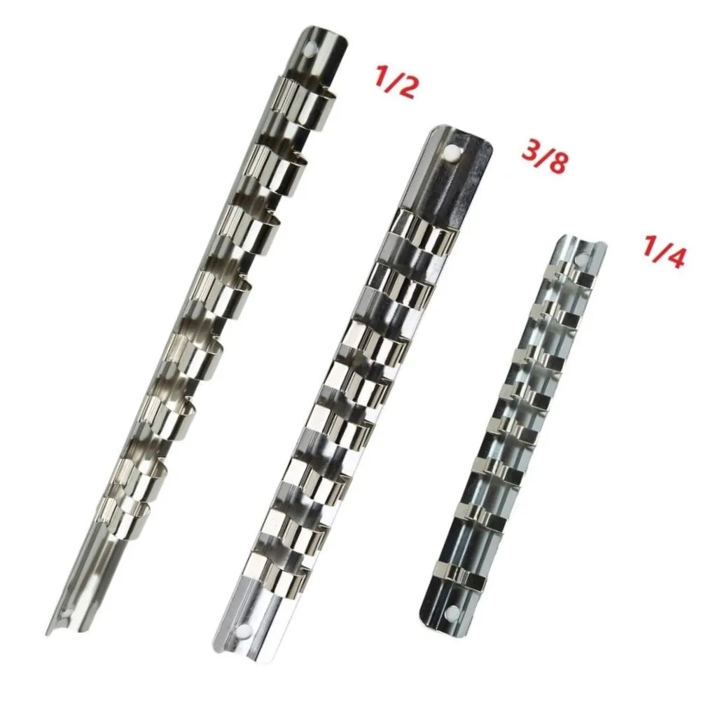 Socket Rack Holder 1 4 3 8 Clips Rail Tool Organizer Storage Storing Qme