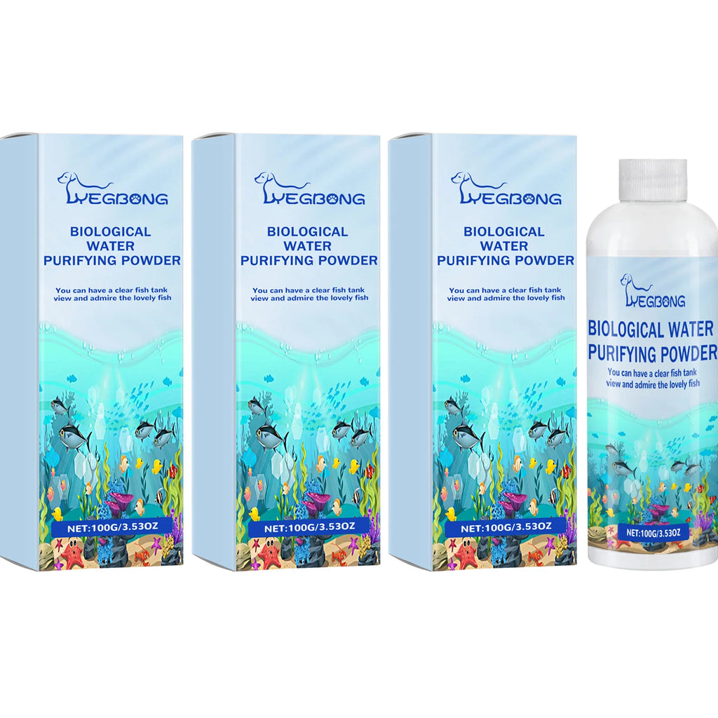 Fish Tank Water Purifier Powder Quickly Purify Water Quality Remove Algae Preventing Fish Diseases Instant Algae Removal Powder Qme 3 x 100ml Boxed