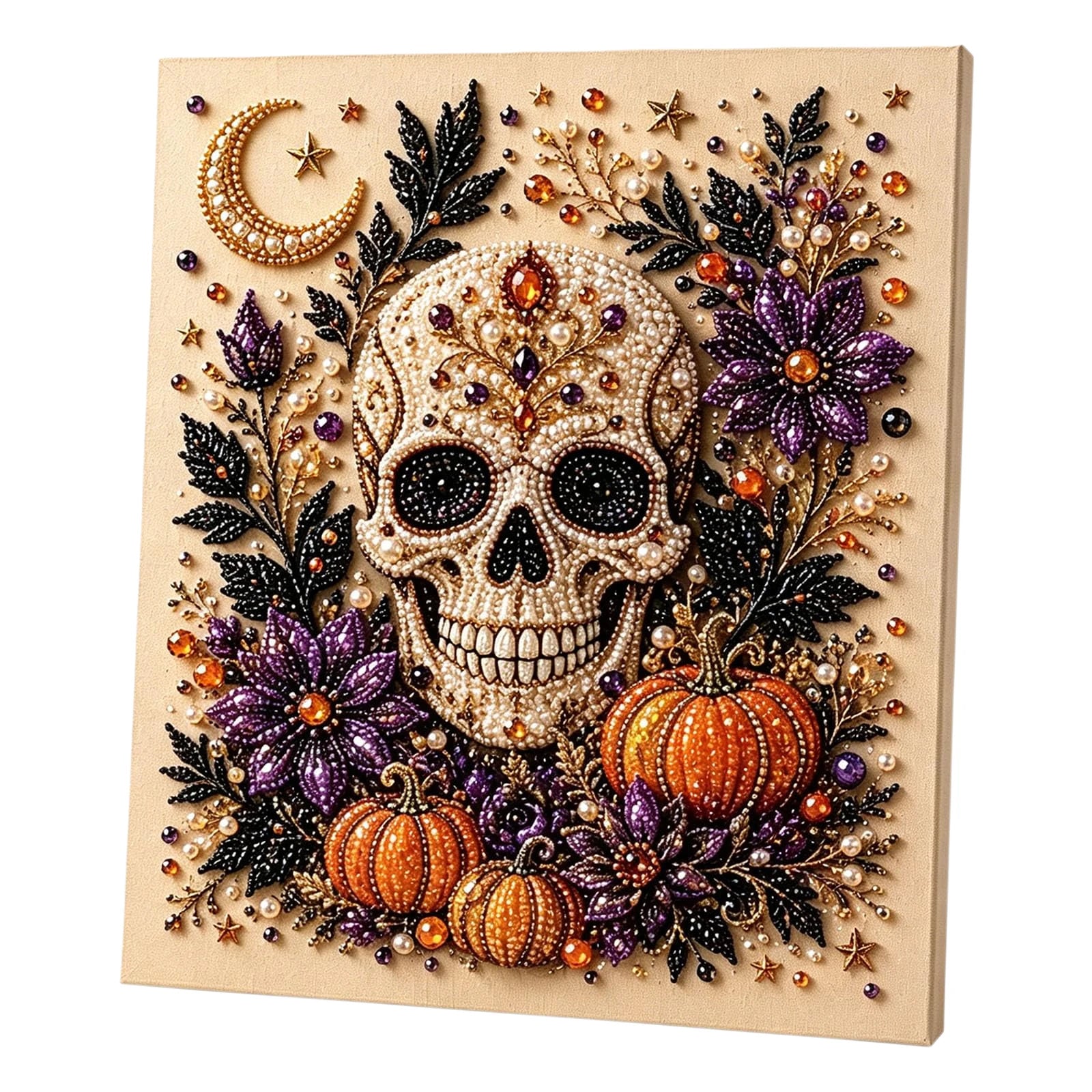 DIY Halloween Framed Diamond Art Pearl Painting Kit 7.87x7.87inch Pearl Diamond Dots Gem Art Craft Pearl Diamond Dots Painting Qme B
