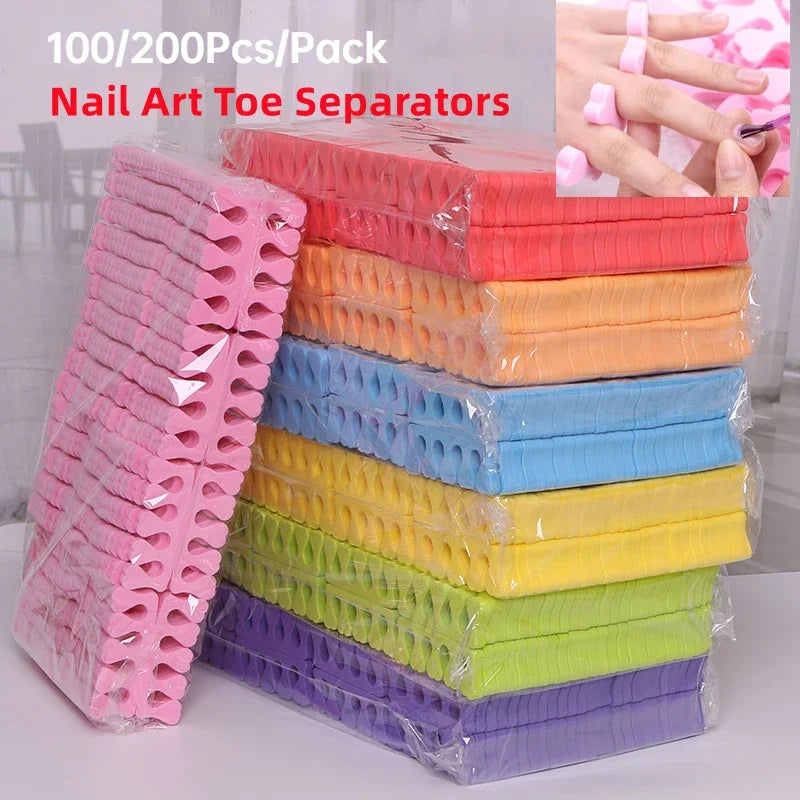 100 Nail Art Toe Separators Fingers Foots Sponge Soft UV Gel Polish Qme