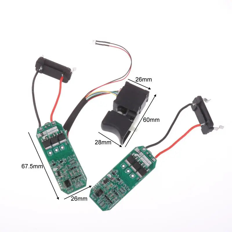 16.8V Lithium Drill Control Board + Switch Assembly 18V Brushless Drill Circuit Board Switch 07115. Qme