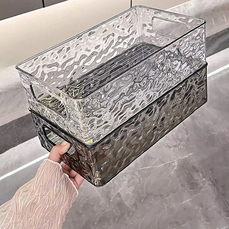 Glacier Pattern Stackable Storage Box Beauty Cosmetics Sorting Basket Qme