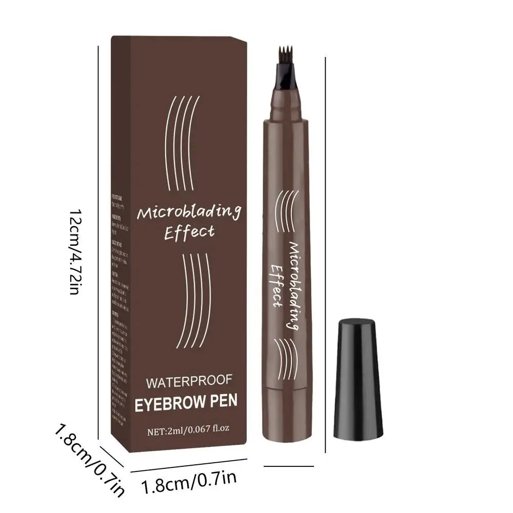 Four Forked Wild Eyebrow Pen 4 Point Pencil Waterproof Fork Tip Qme Dark brown China Mainland